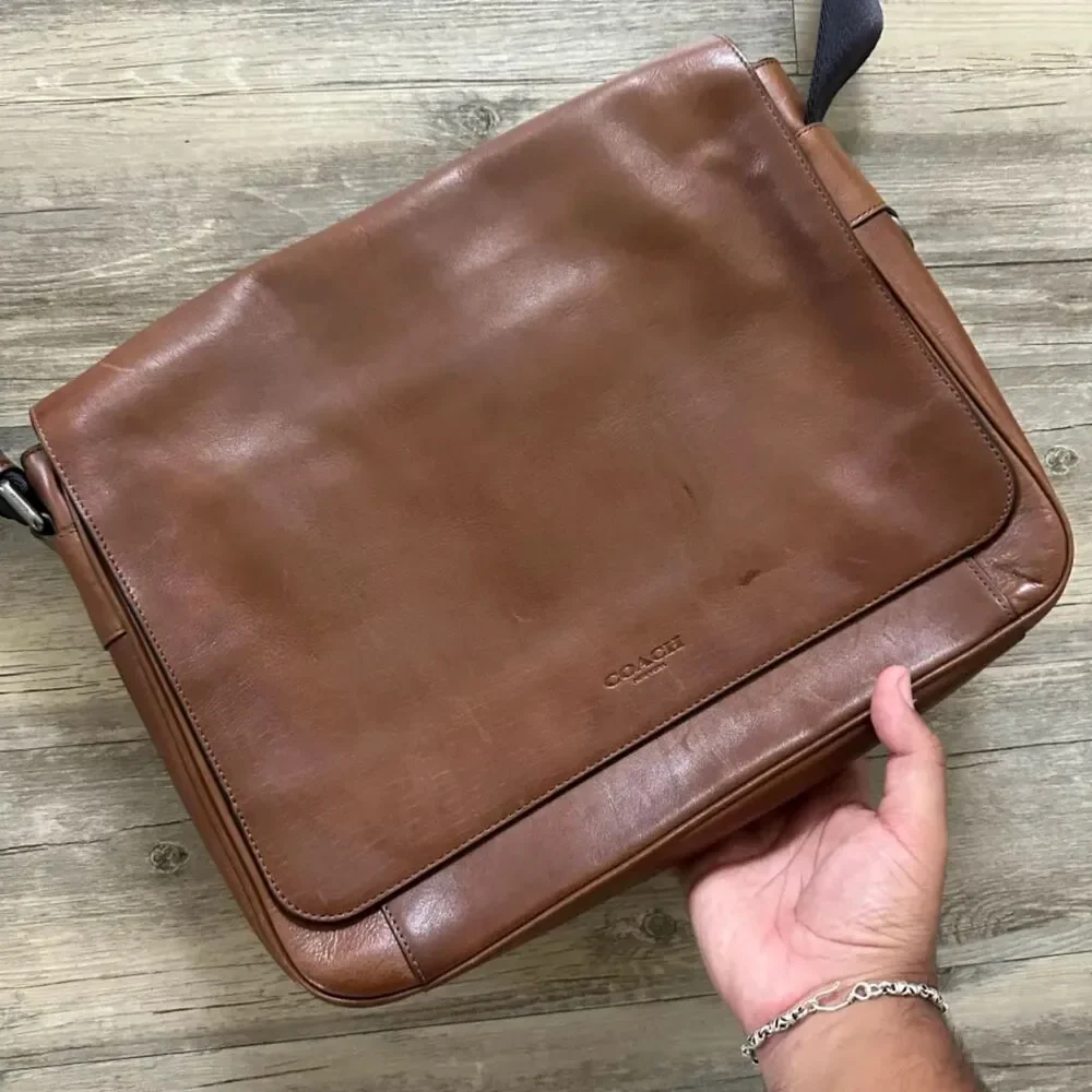 Vintage Coach Metropolitan Brown Leather Messenger Bag